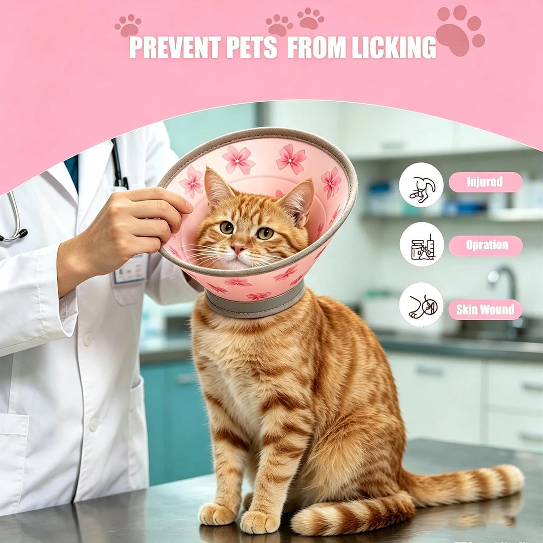 TBAMTBW Soft Cat Cone Collar Adjustable Elizabethan Recovery Collar