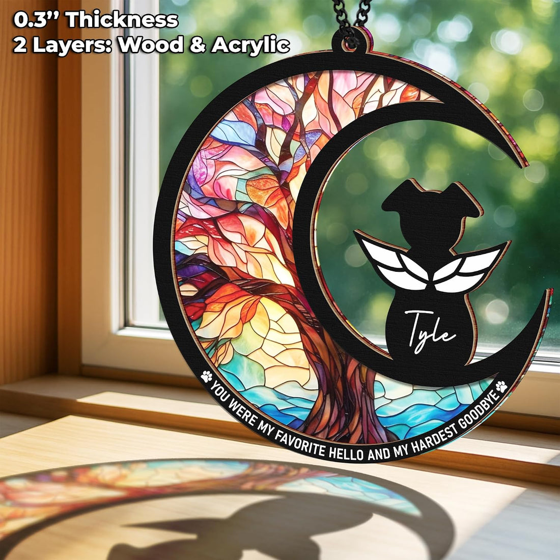6" DIY Dog Memorial Suncatcher – 4-in-1 Pet Memorial Gifts for Dogs