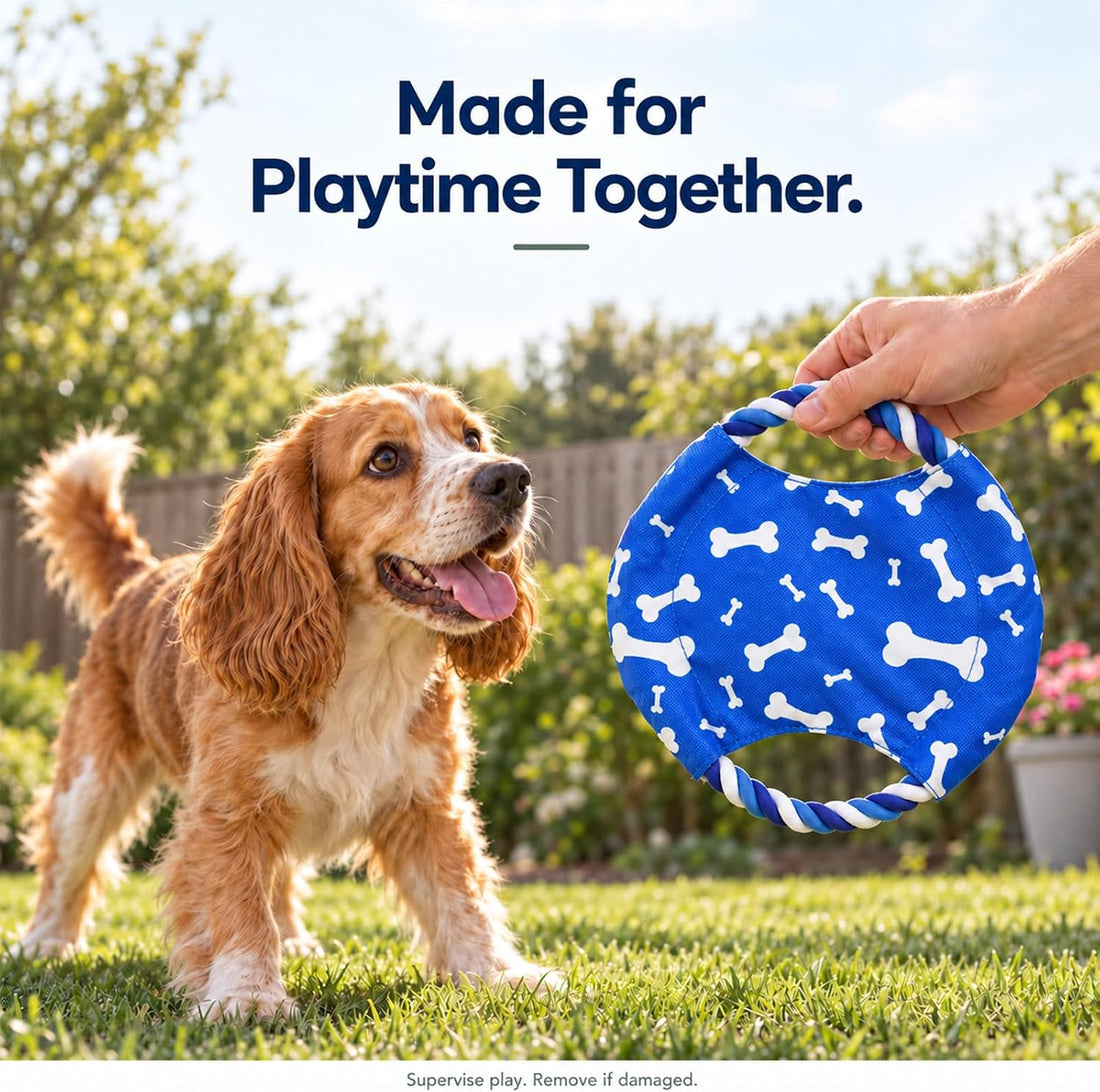 Dog Rope Flying Disc Toy with Squeaker