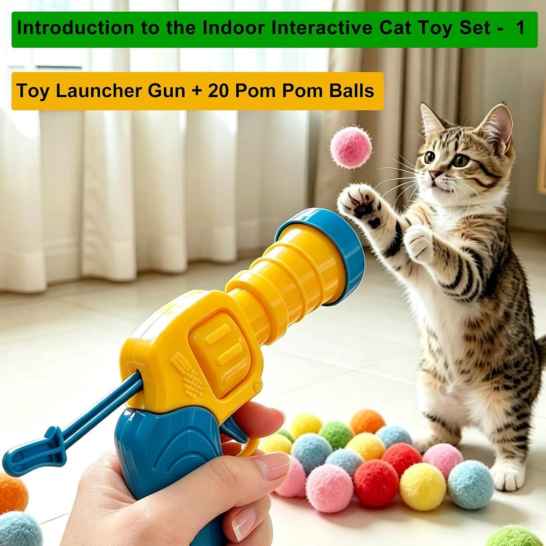 52 Pack Interactive Cat Toys Variety Set for Indoor Cats