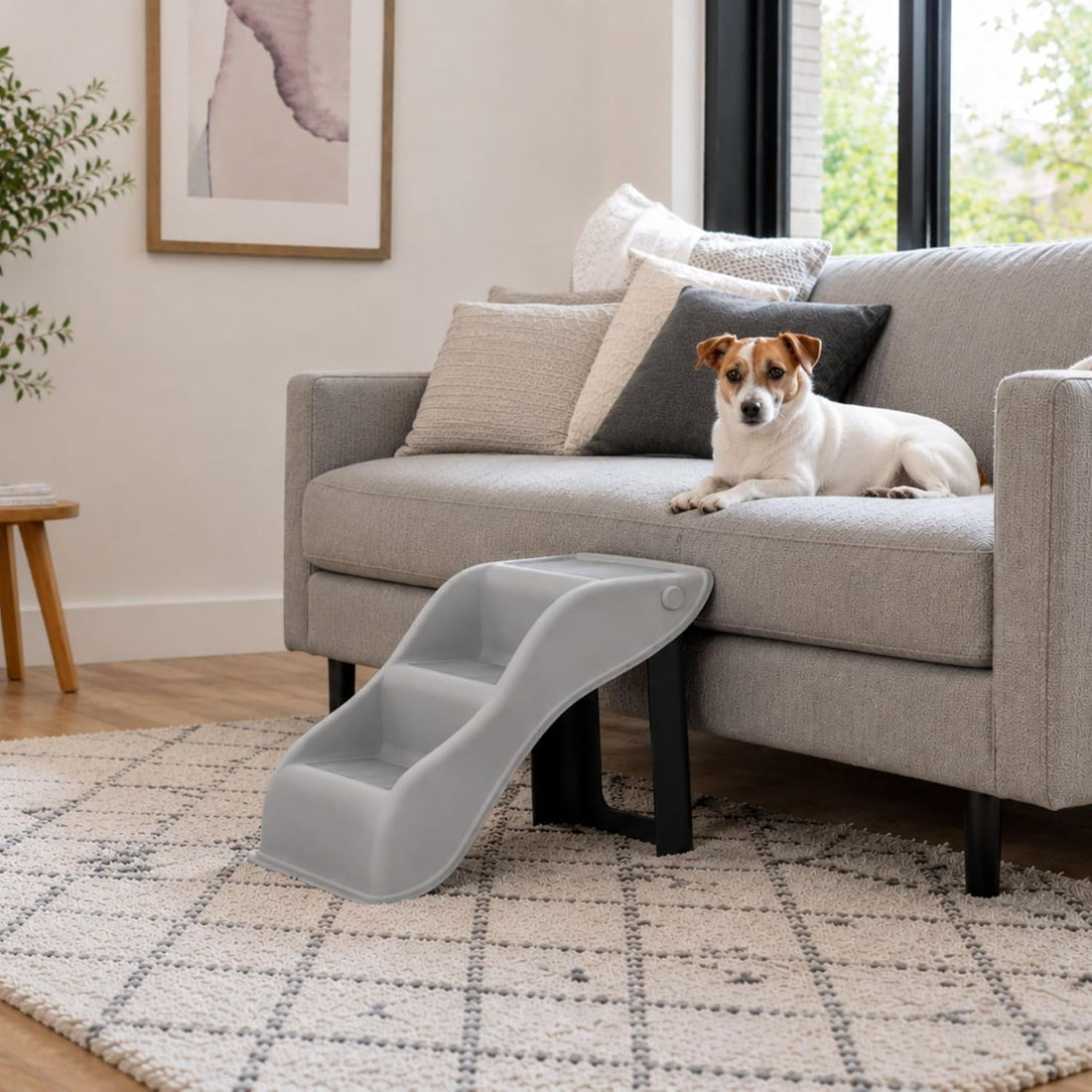 TRIXIE Lightweight 3-Step Pet Stairs, Gray