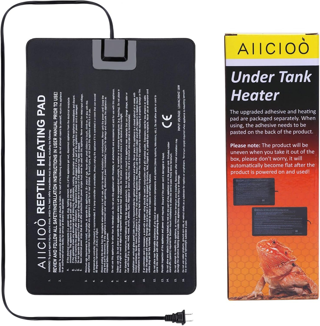 Aiicioo Reptile Heating Pad - Hermit Crab Heater Heat Mat