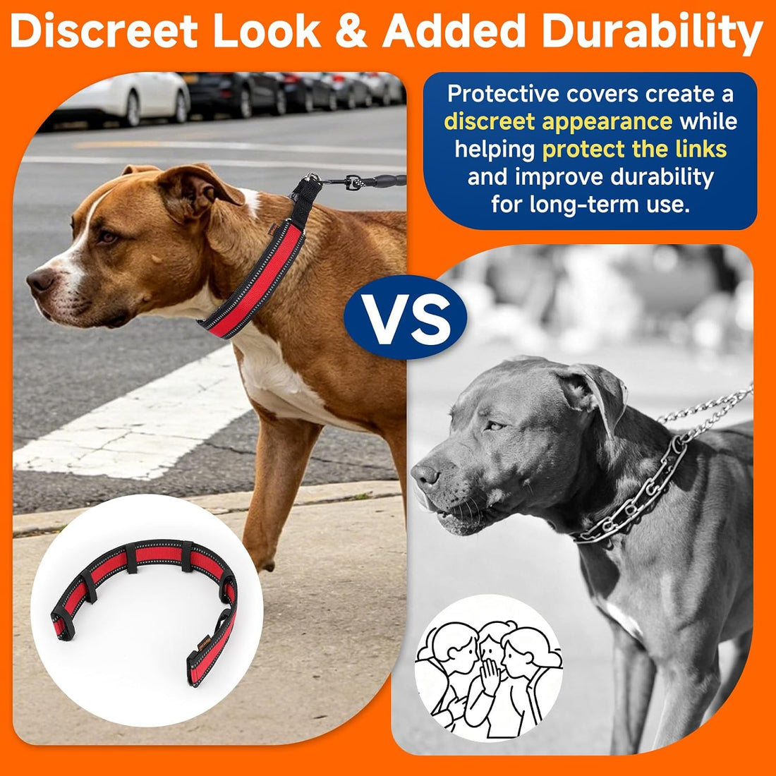 Mayerzon Hidden No Pull Dog Collar for Large Medium Small Dogs