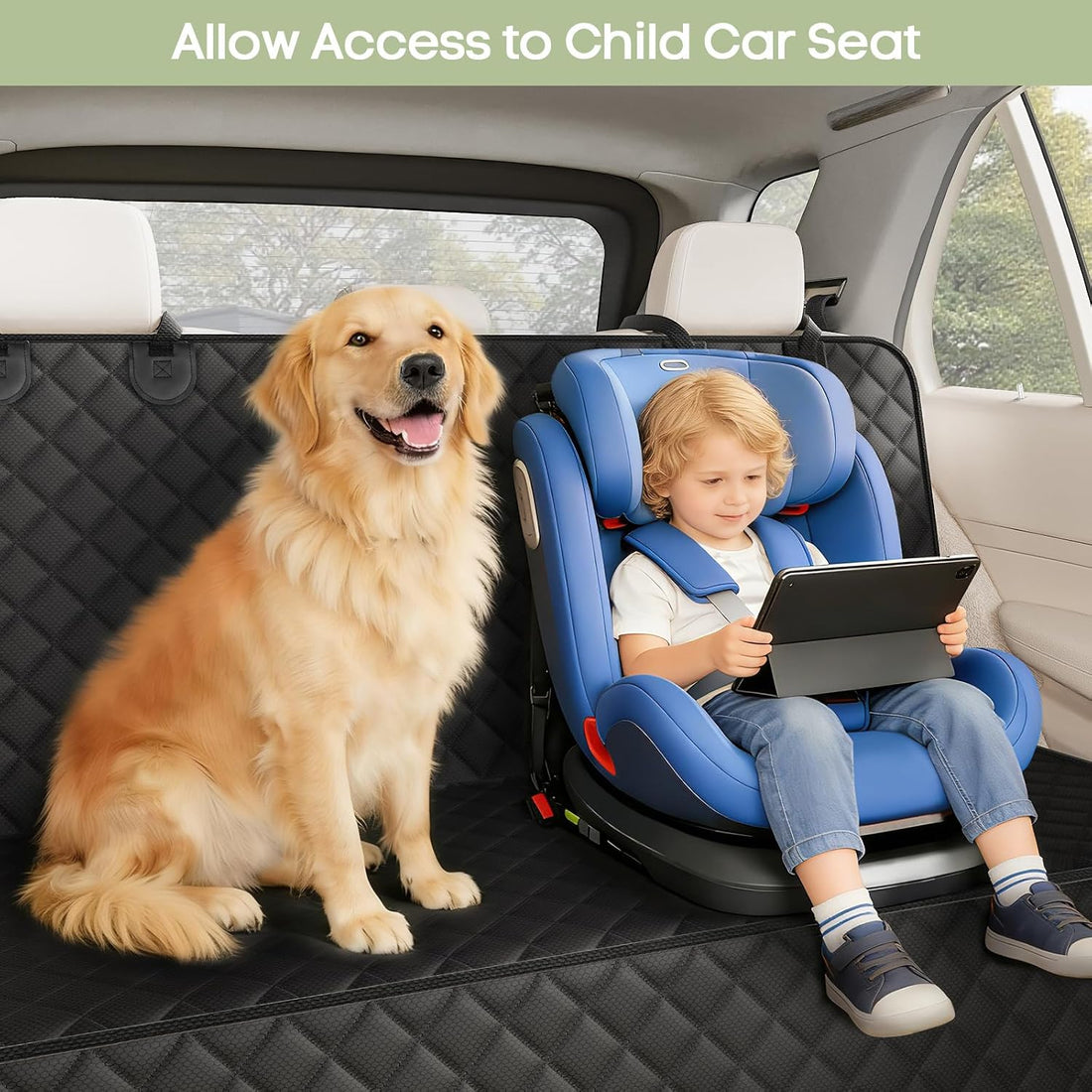 SUV Cargo Liner for Dogs, Waterproof Pet Trunk Cover for SUVs