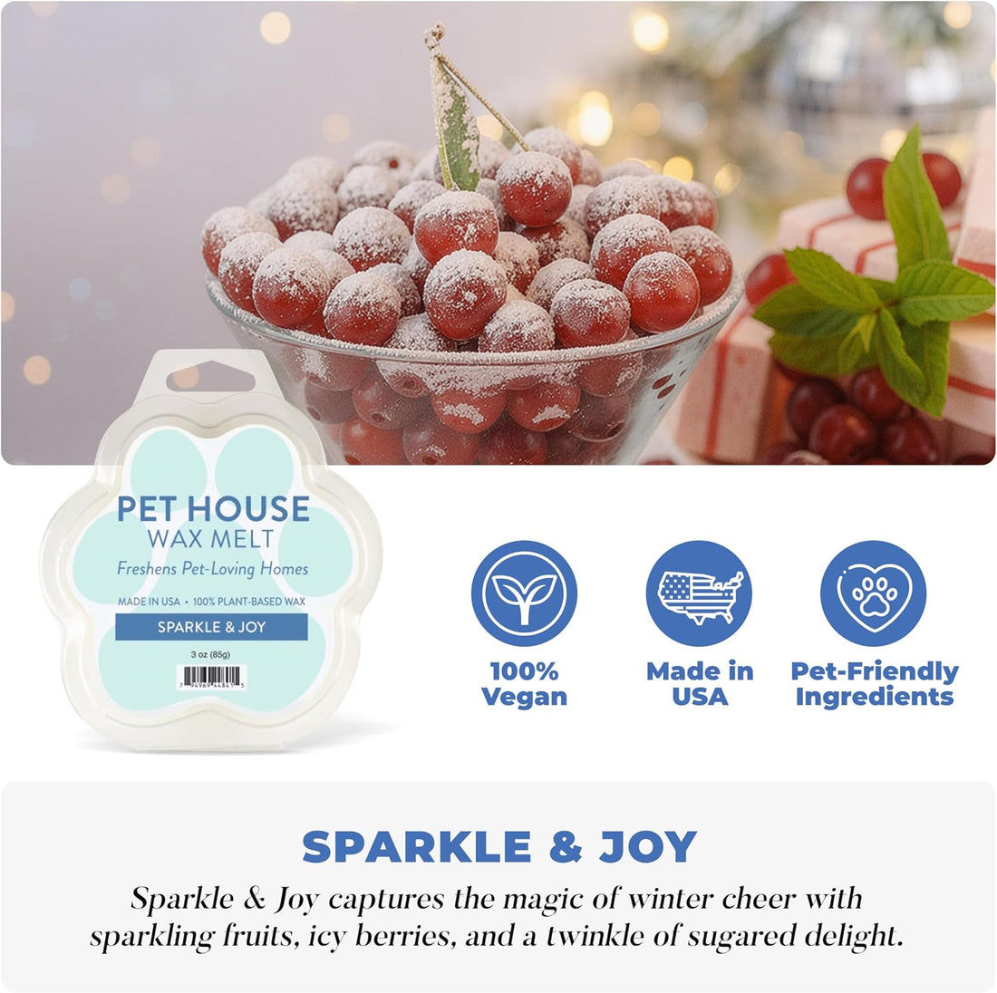 Sparkle & Joy Scented Wax Melts Plant-Based Wax, 2 Pack Pet House