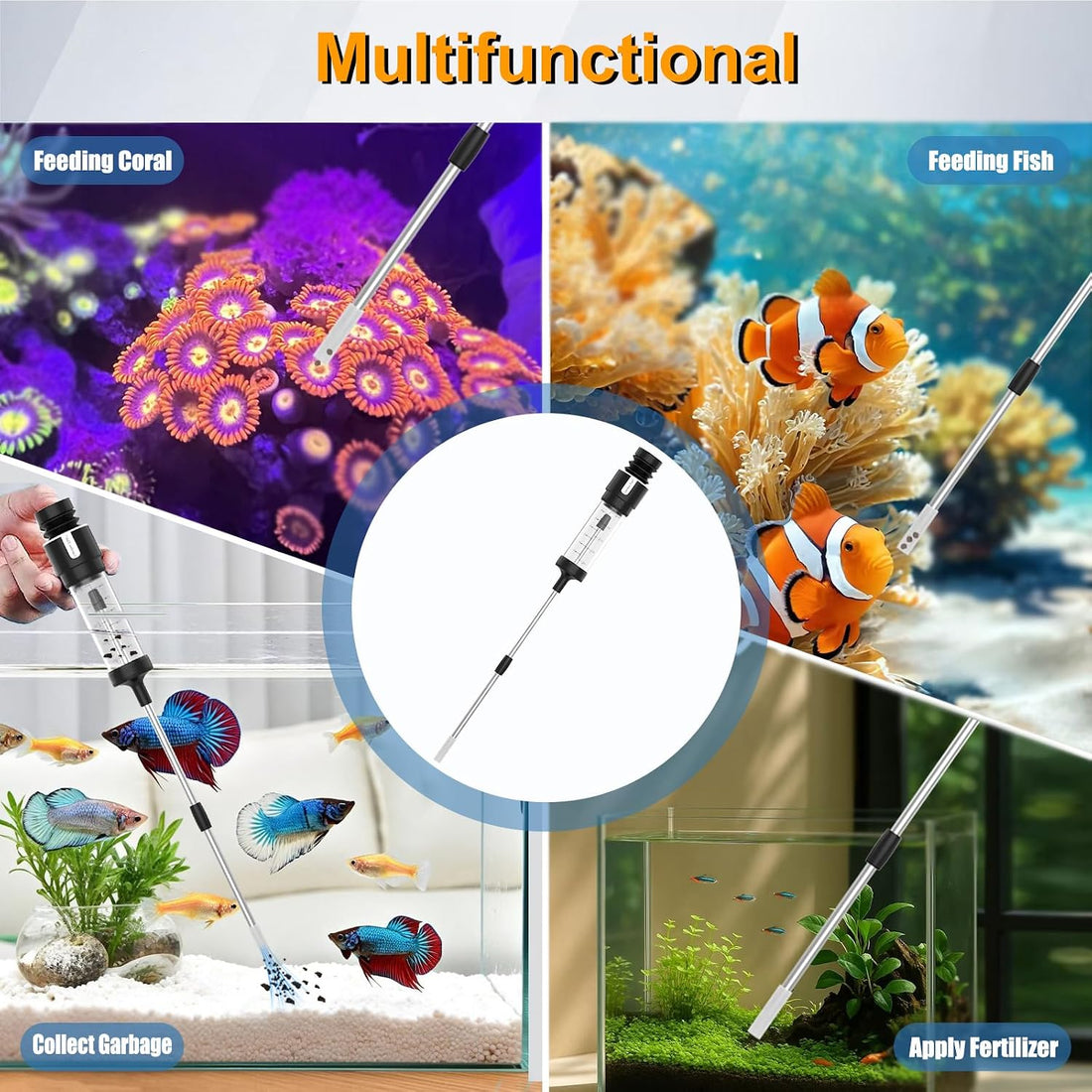 Carefree Fish Aquarium Gravel Vacuum & Precision Suction Nozzle