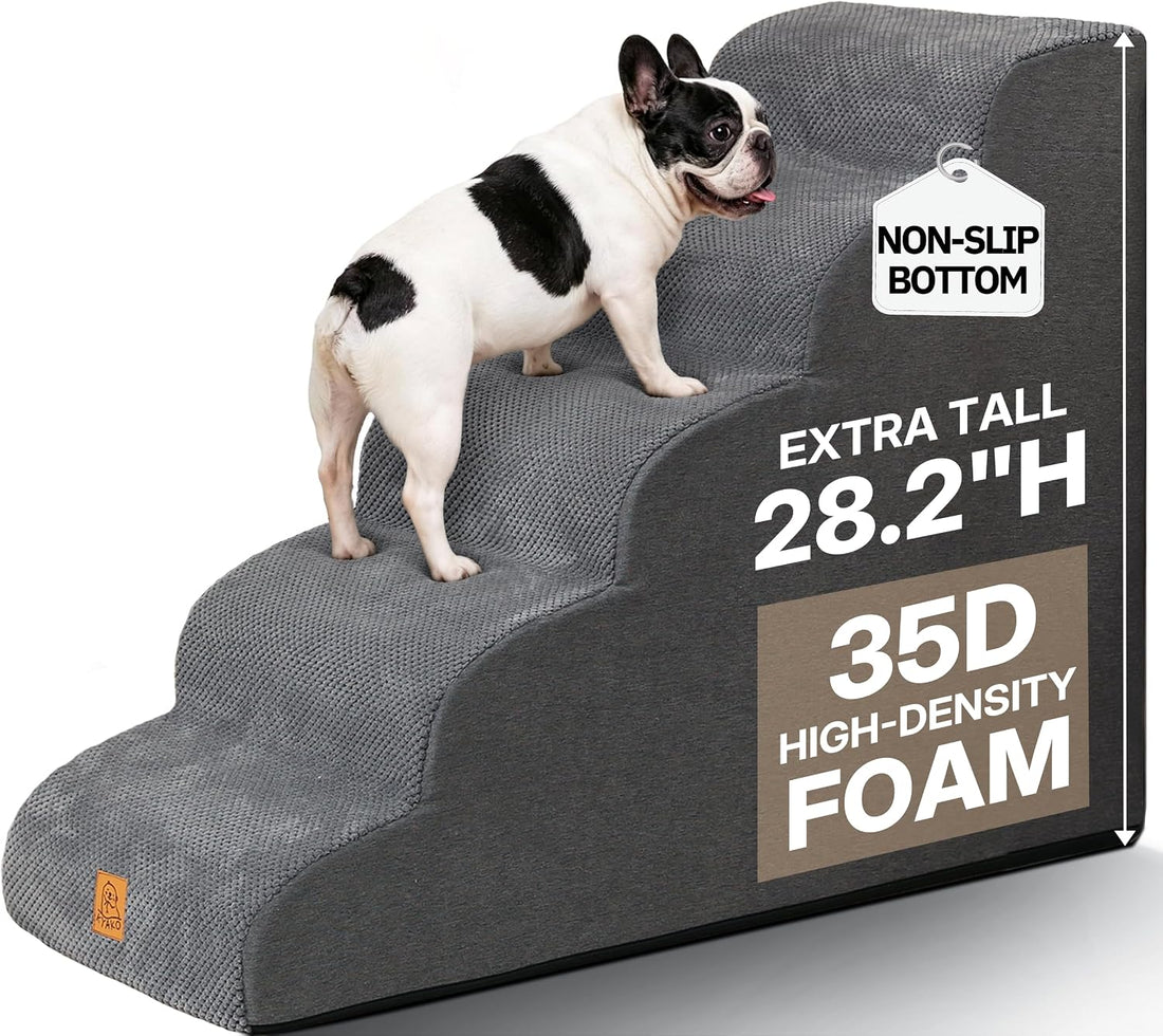 Pet Stairs for High Beds, 28.2" H 5-Step Dog Steps for Small & Medium