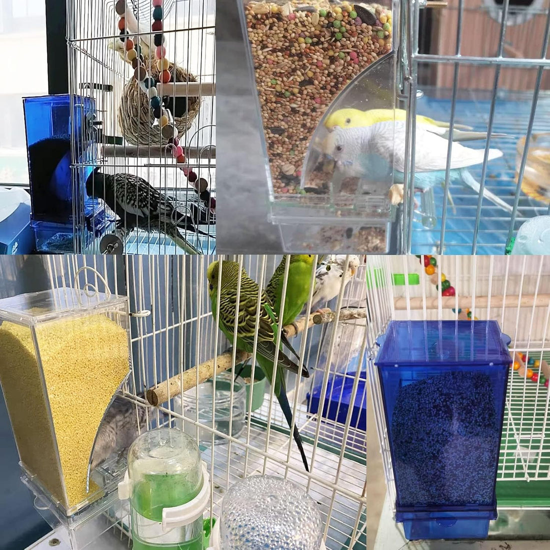 No Mess Bird Feeder for Cage Automatic Small Bird Food Container