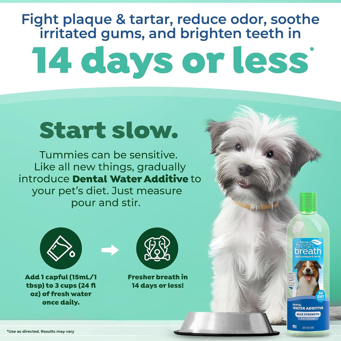 TropiClean Fresh Breath Max Strenth Water Additive, Teeth Cleaning