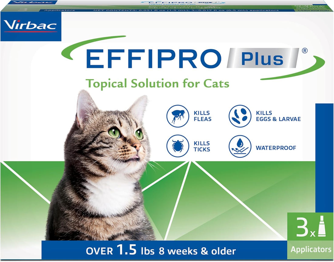 EFFIPRO Plus Topical Solution Waterproof Flea and Tick Cats Over 1.5