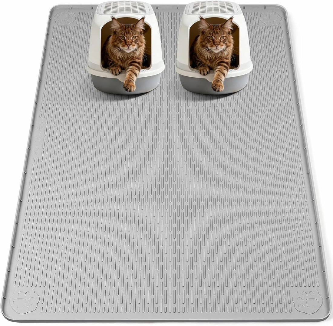 Silicone Cat Litter Mat for Litter Box 40”x28” Large Cat Mat