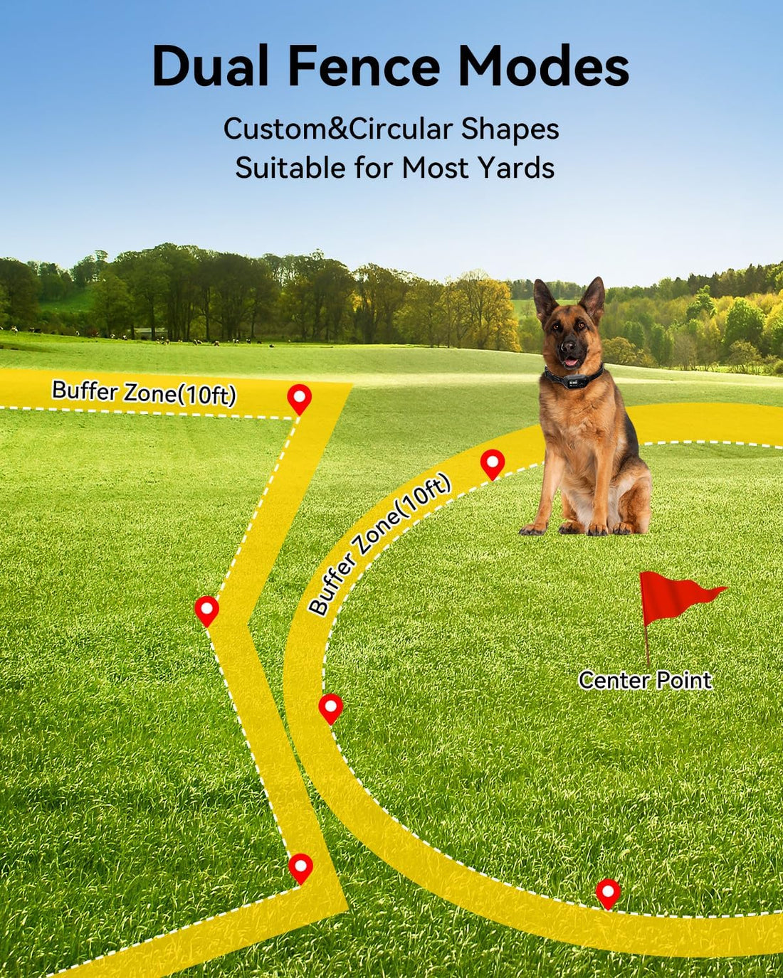GPS Wireless Dog Fence with Customizable/Circular Boundary for Dog 10