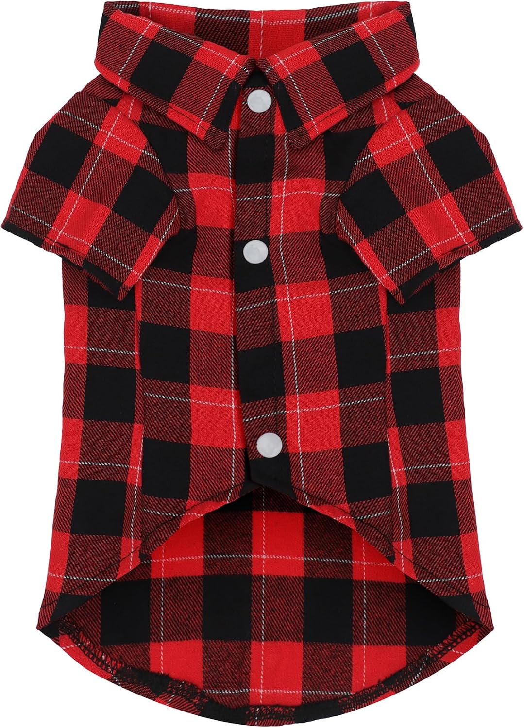 Paiaite Plaid Dog Shirt: Classic Checkered Style in Pure Cotton