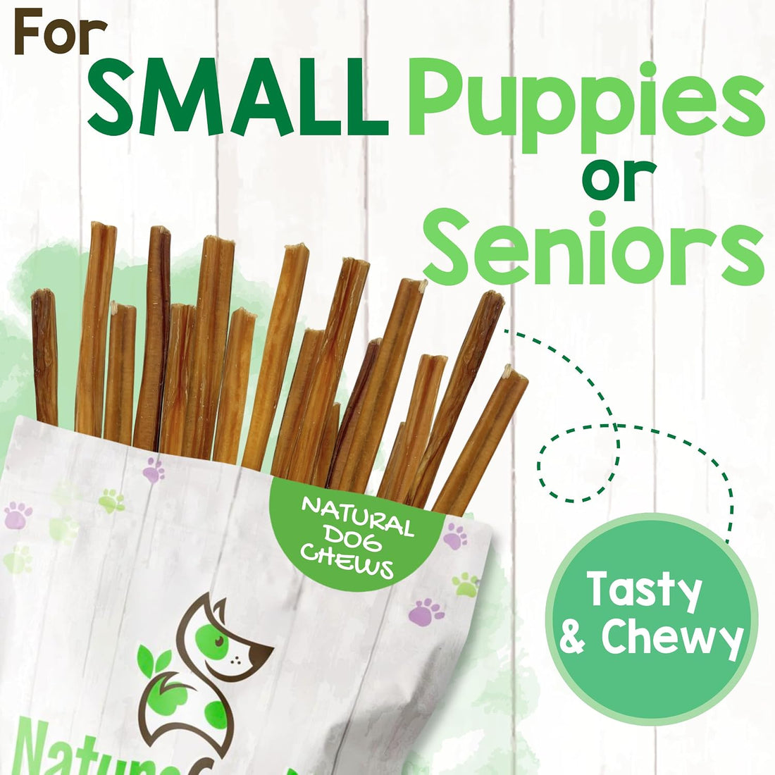 Nature Gnaws Extra Thin Bully Sticks 5-6" Rawhide Free Dog Chew