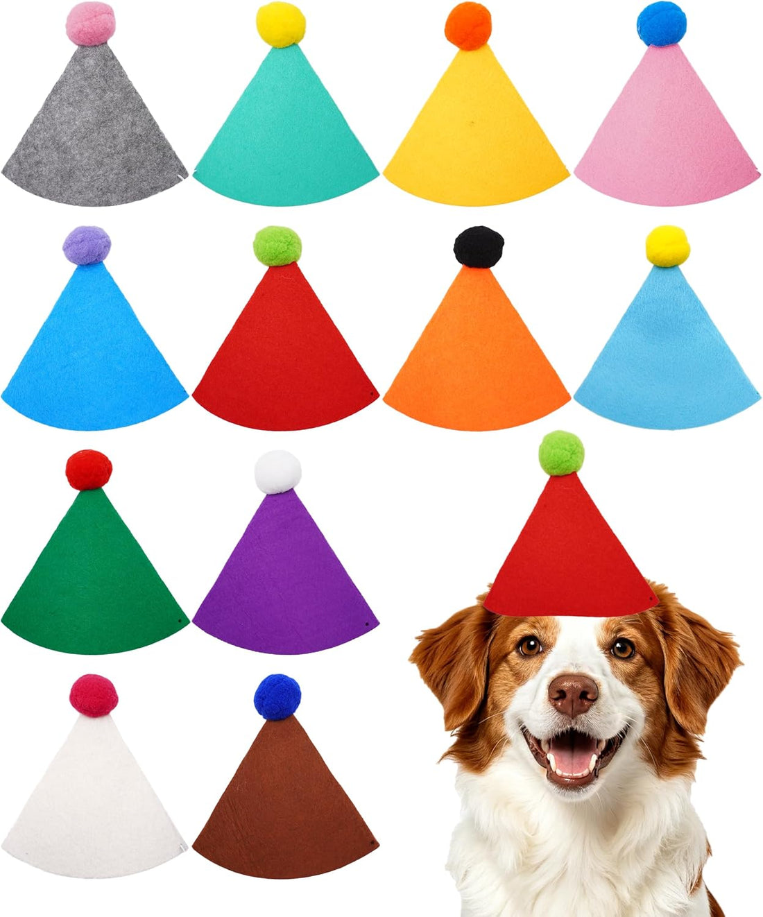 PET SHOW 24 Pack Mini Party Hats for Small Dogs Stuffed Animals
