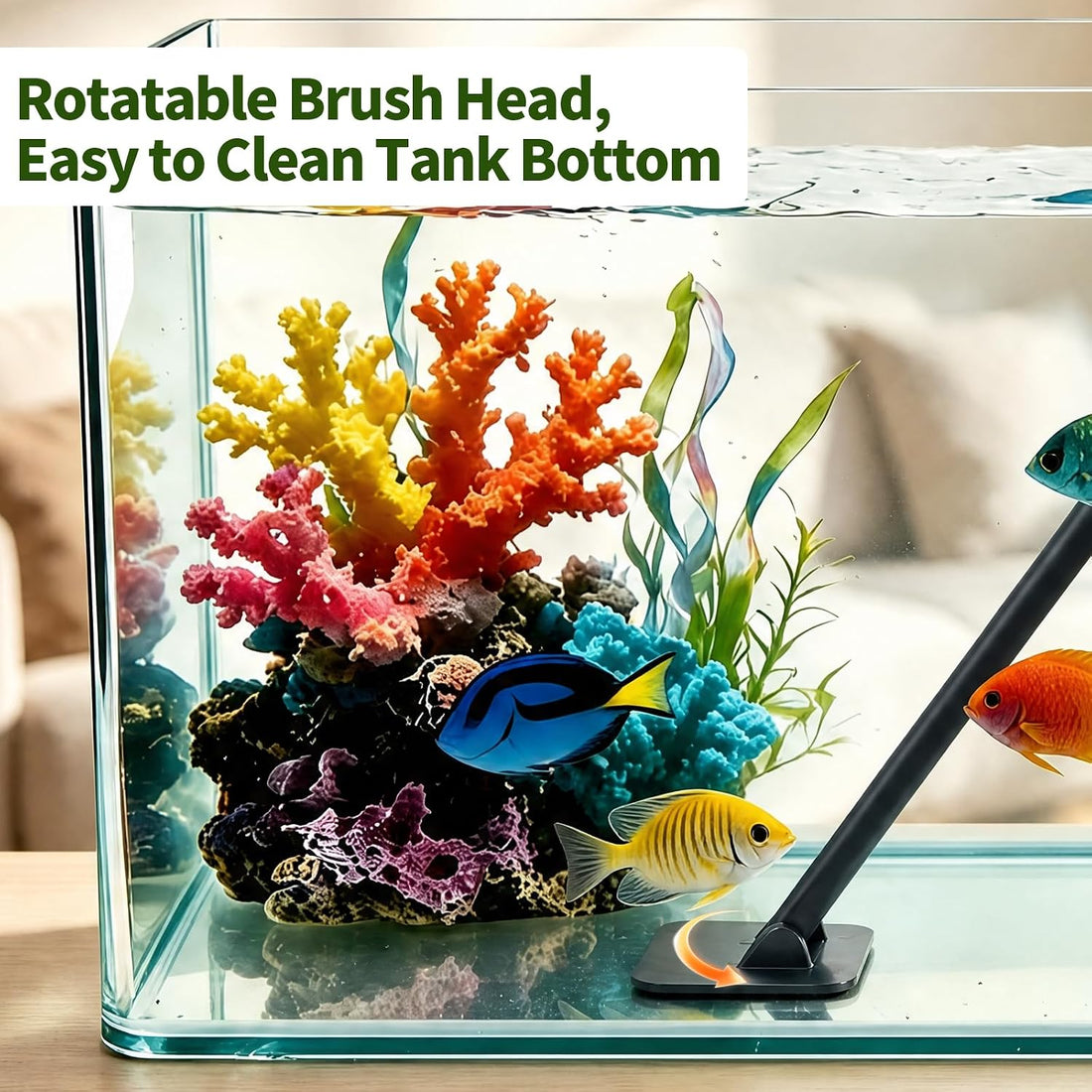 Aquarium Algae Scraper Fish Tank Glass Scrubber Brush Tank Cleaning