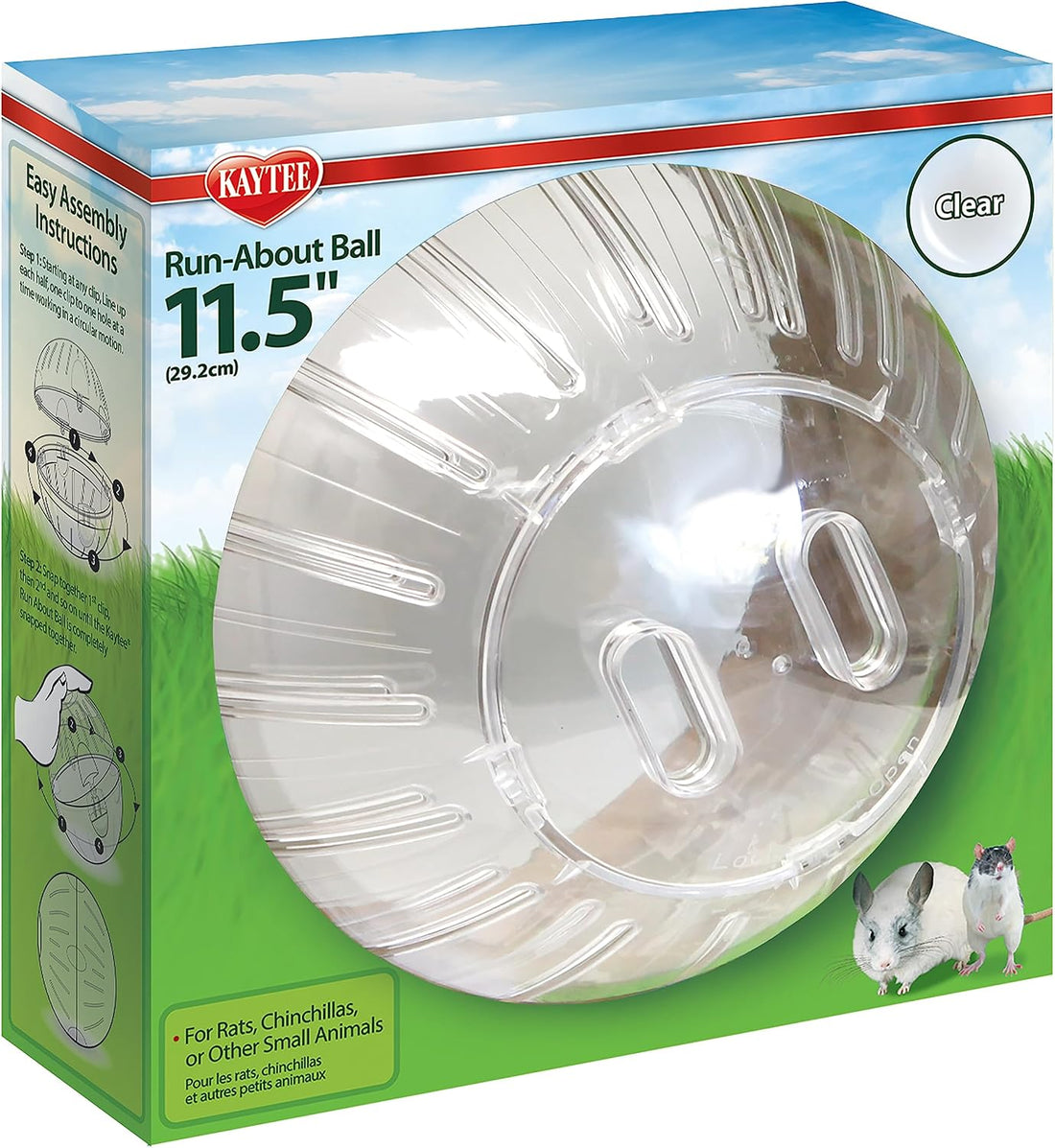 Kaytee 11.5" Clear Run-About Exercise Ball for Hamster & Gerbil Pets