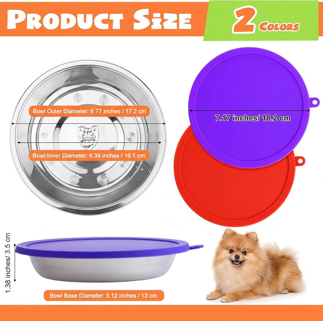 Patelai 4 Pcs Dog Bowl with Lid