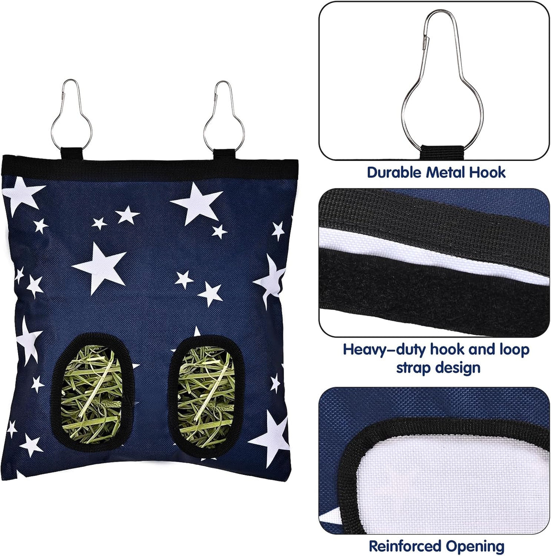 Upgraded Rabbits Hay Feeder Bag for Bunny, Guinea Pigs, Chinchillas