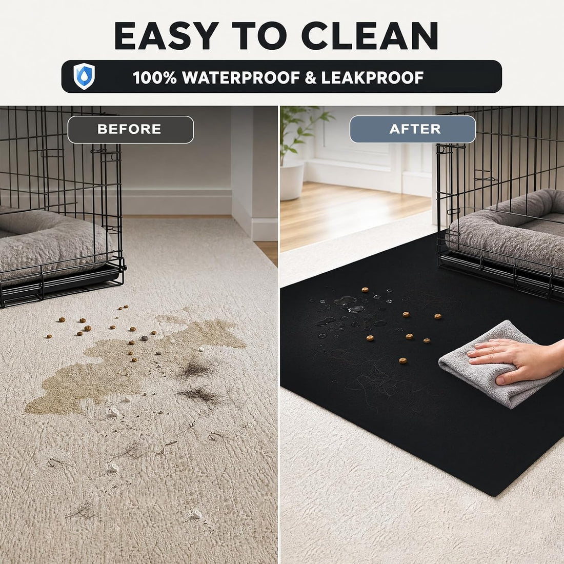 Dog Crate Floor Protector Mat Waterproof PVC Kennel Mat 32" x 50"