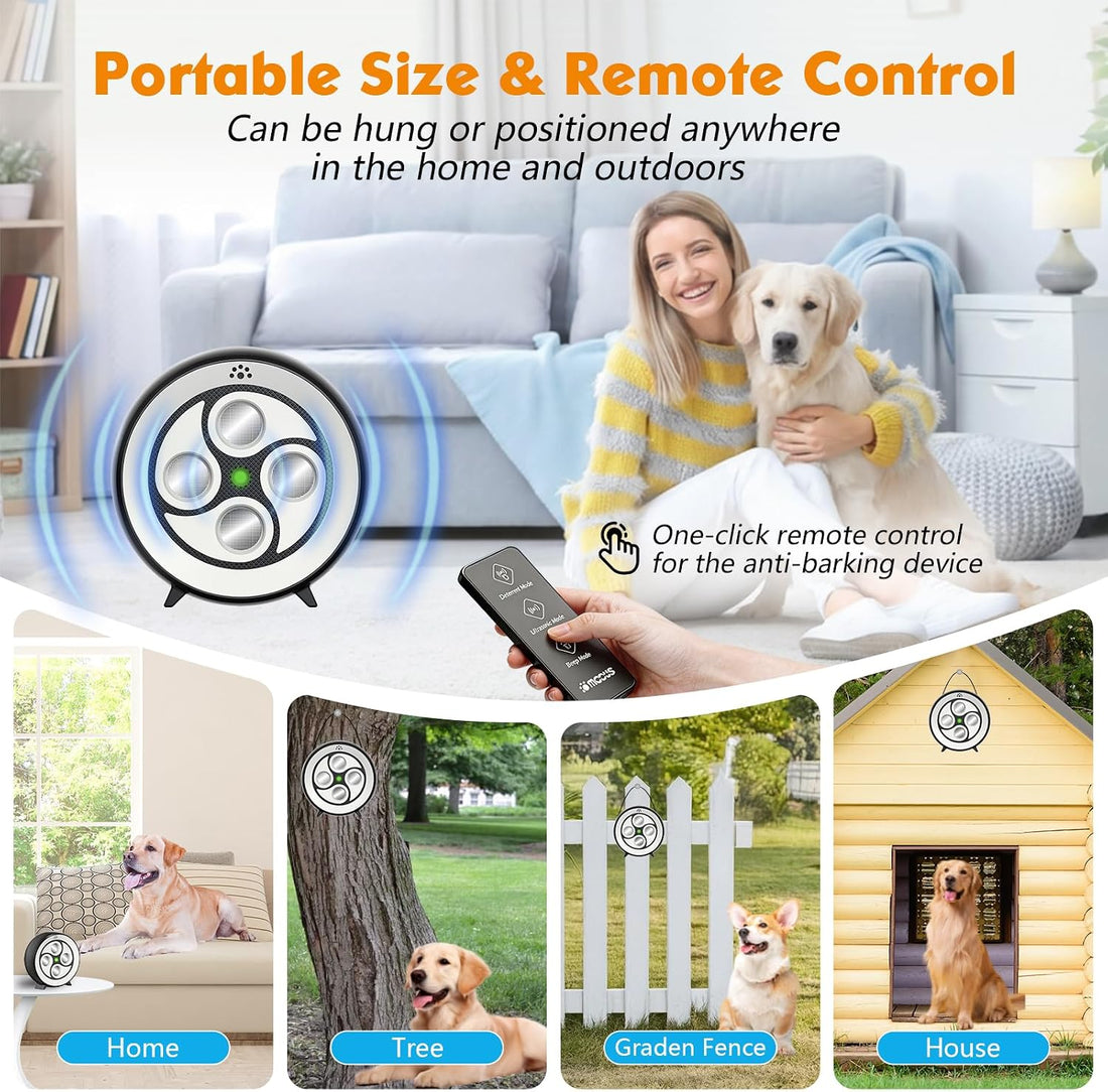 Dog Barking Deterrent with Remote, Rechargeable, 6 Modes, 200ft Range