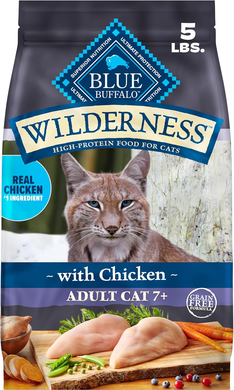 Blue Buffalo Wilderness Natural Mature Dry Cat Food for Cats 7+ Years