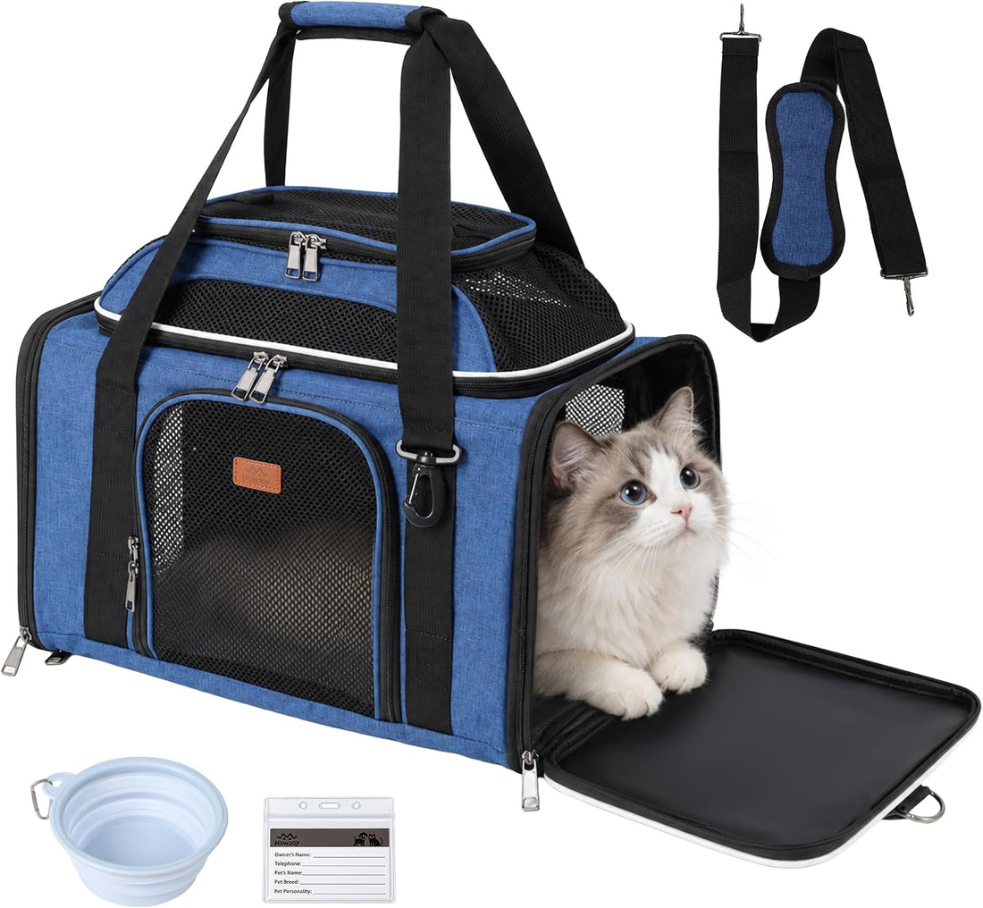 Expandable Top Pet Carrier 18x11x11 Inches, for Cats & Small Dogs