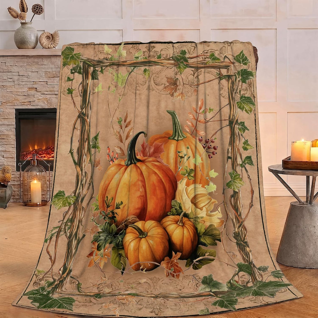 Gothic Blanket Vintage Halloween Black Cat Blankets 30"x 40" for Couch