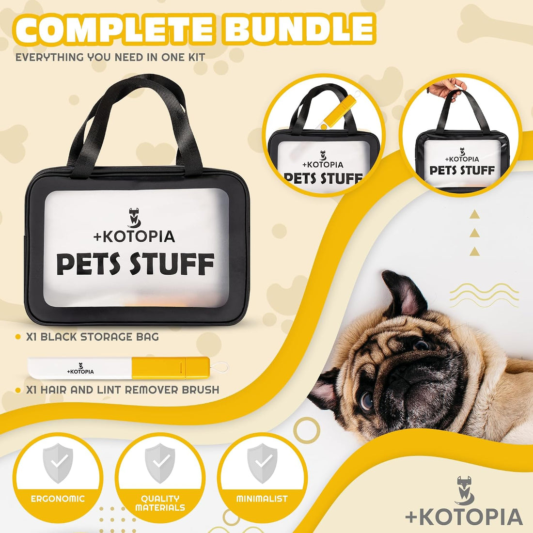 +KOTOPIA Dog Grooming Tote Bag – Travel Supply Organizer for Dogs
