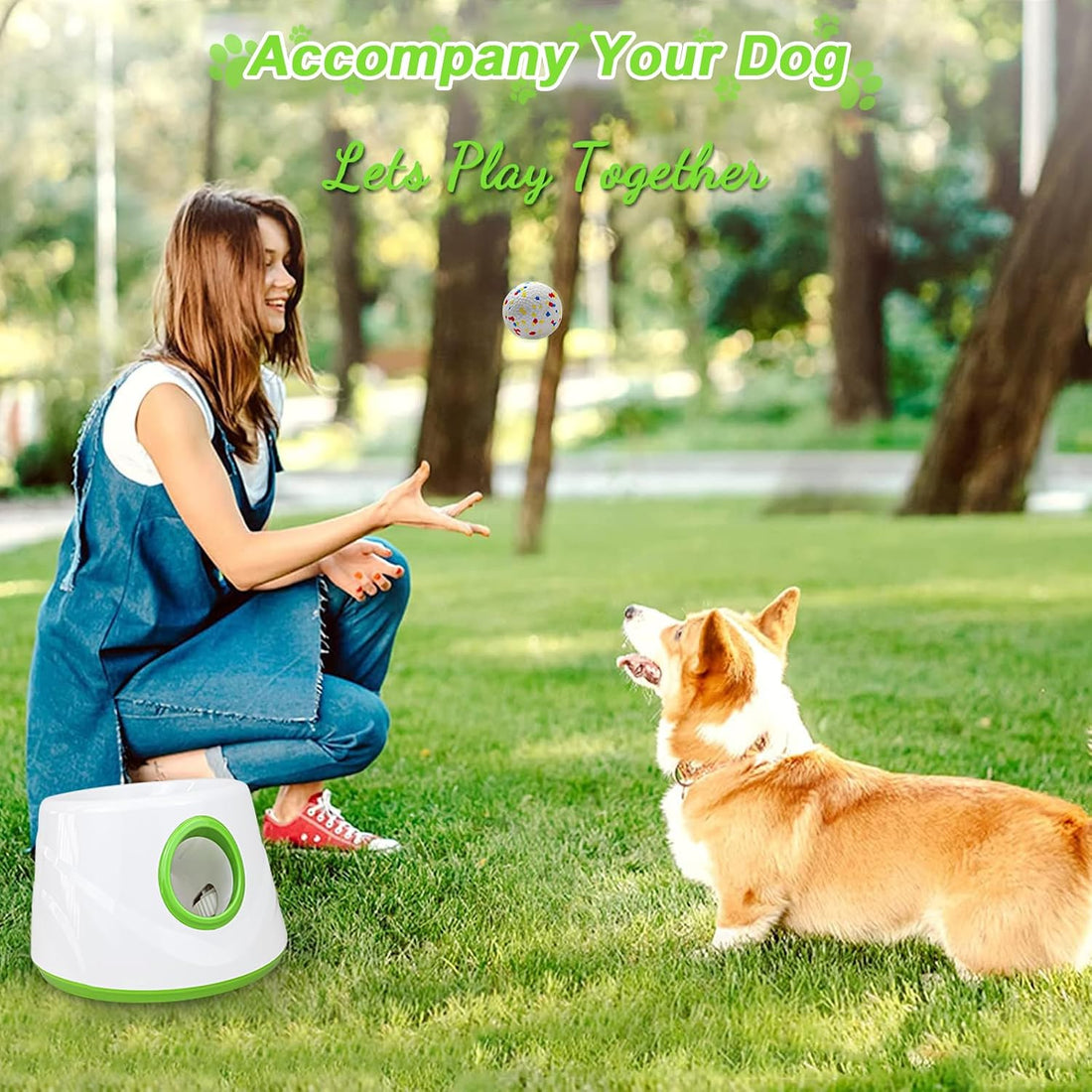 SOCO Automatic Dog Ball Launcher, 3 Distances to 45 FT