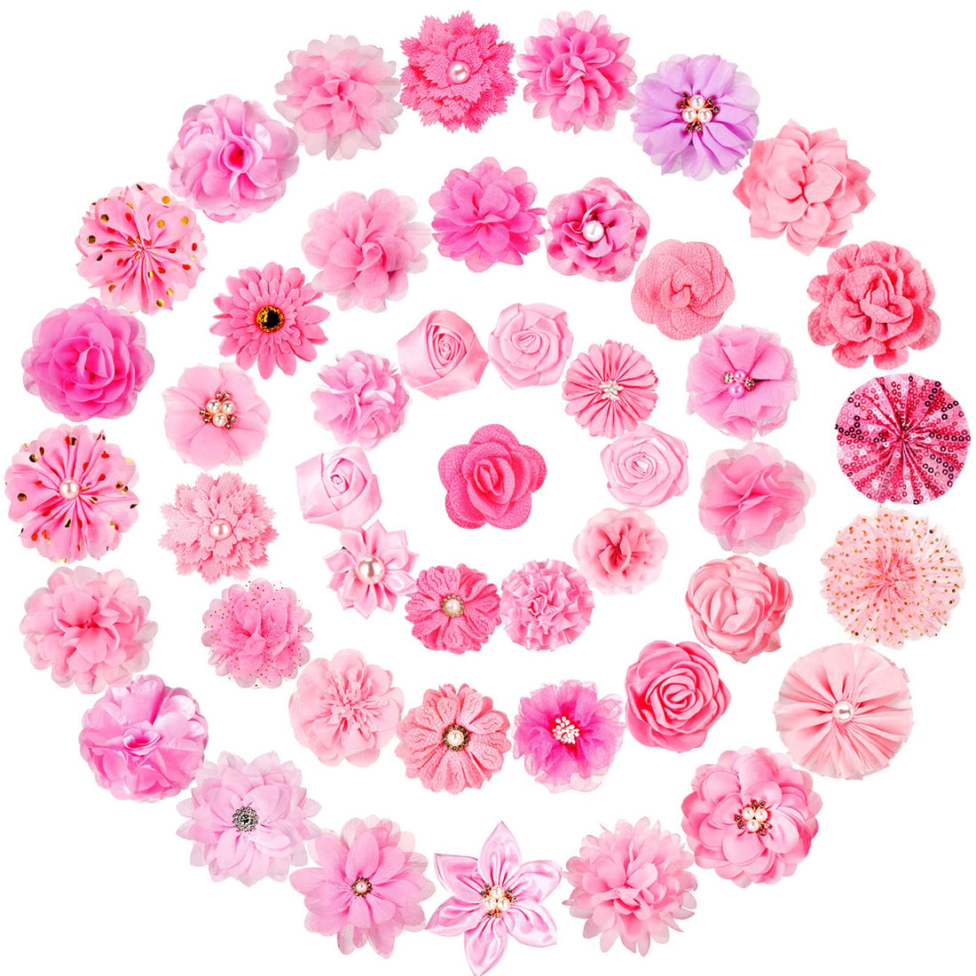 Hoteam 50 Pcs Dog Flower Collar Dog Collar Bows Pet Bow Charms Set