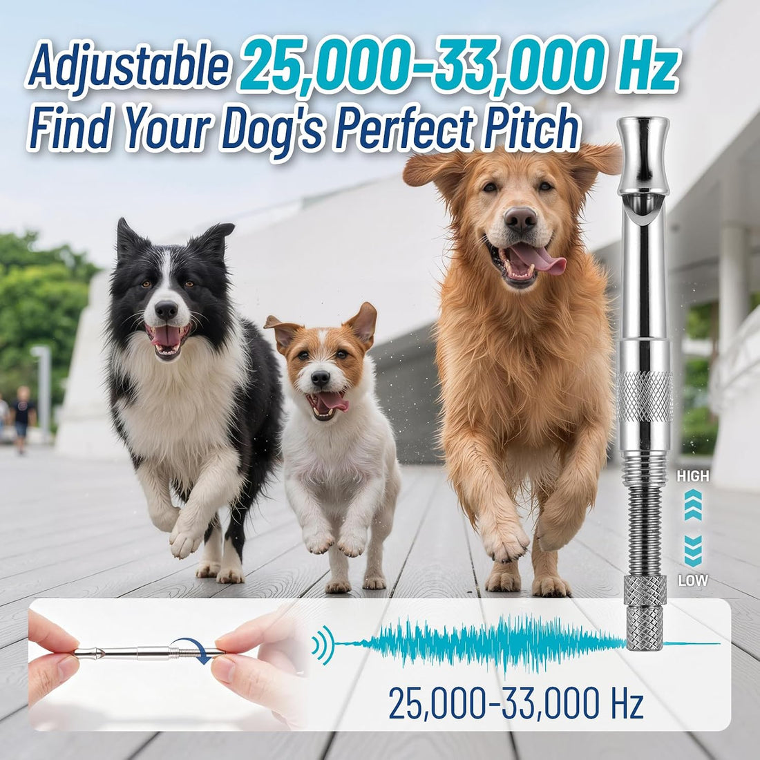 Dog Training Whistle to Stop Barking, Quiet & Adjustable Frequency