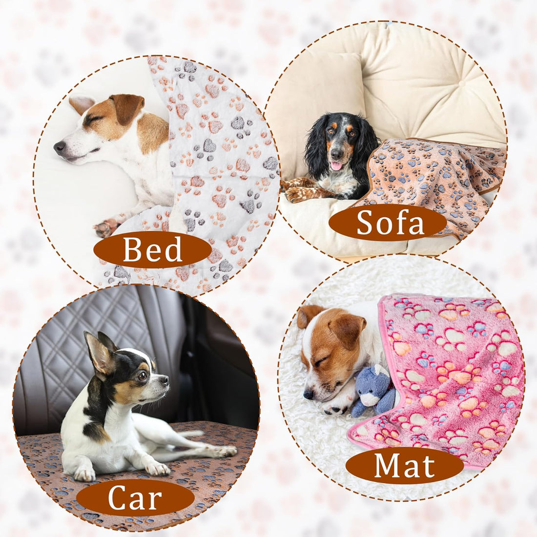 1 Pack 3 Blankets Super Soft Fluffy Premium Fleece Pet Blanket