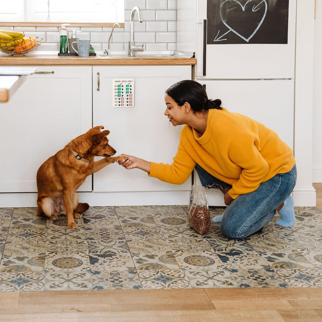 Dog Feeding Reminder, Dog Fed Sign Tracker -Daily Am/Pm Chart Slider