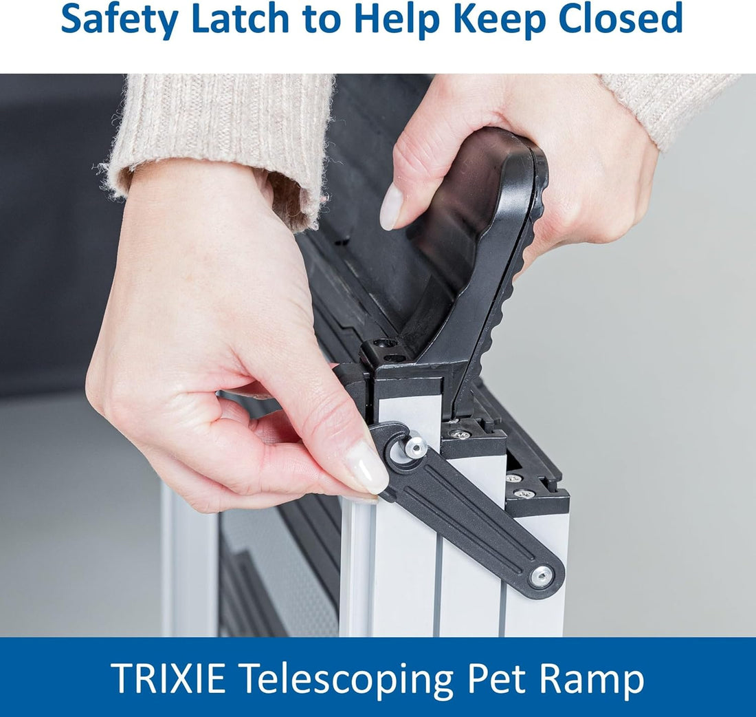 Trixie Telescoping Dog Ramp, Silver/Black