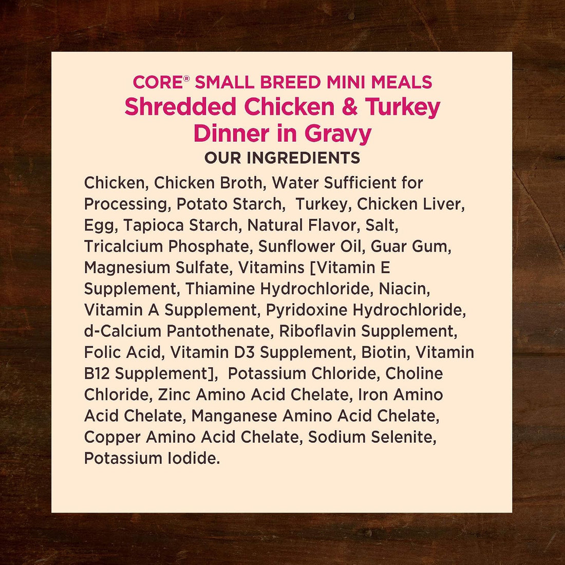 Wellness CORE Small Breed Mini Meals Shredded in Gravy Wet Dog Food