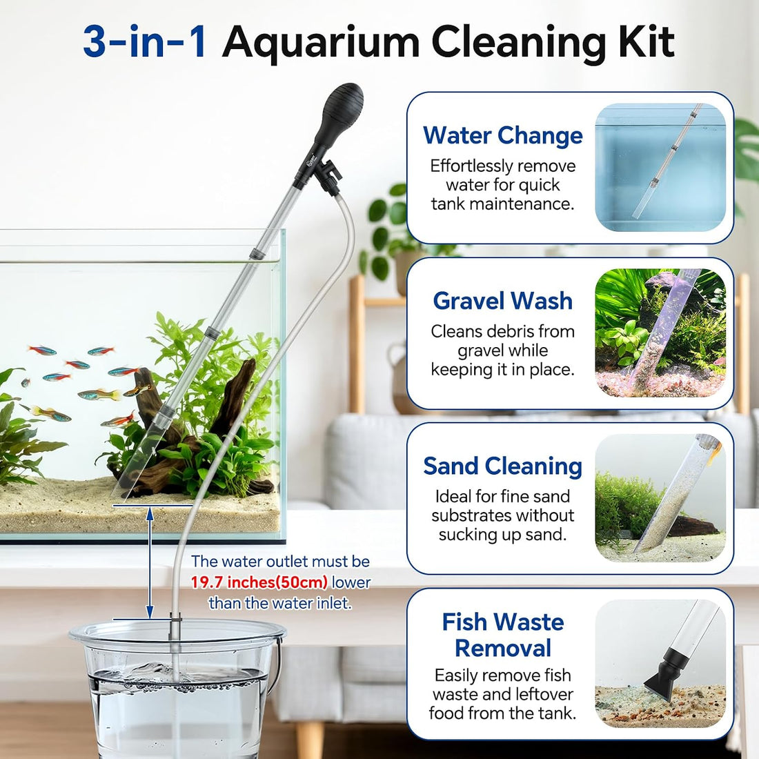 hygger Aquarium Gravel Vacuum Siphon