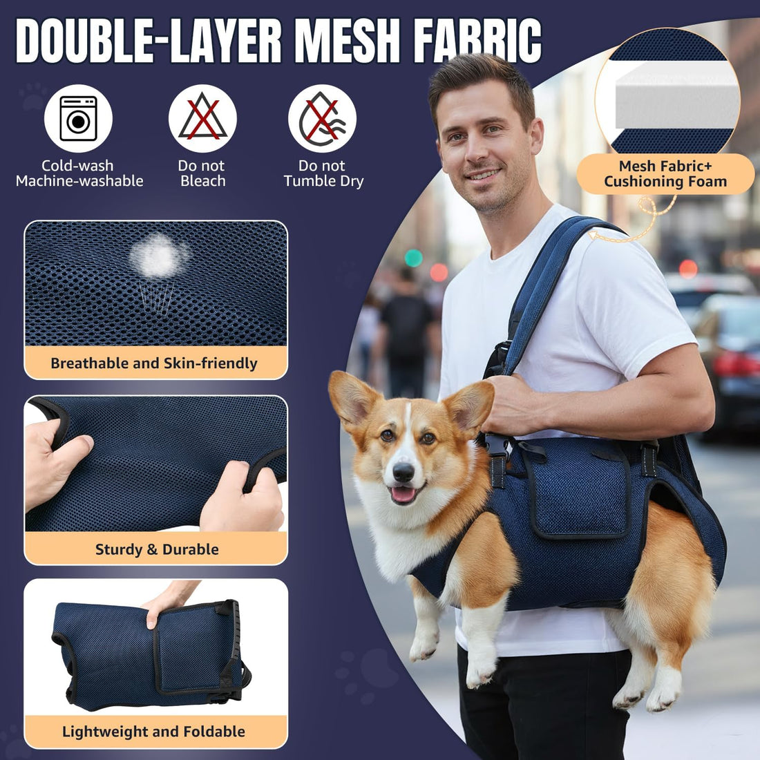 Nasjac Dog Lift Harness Carrier Backpack for Medium Large Dogs