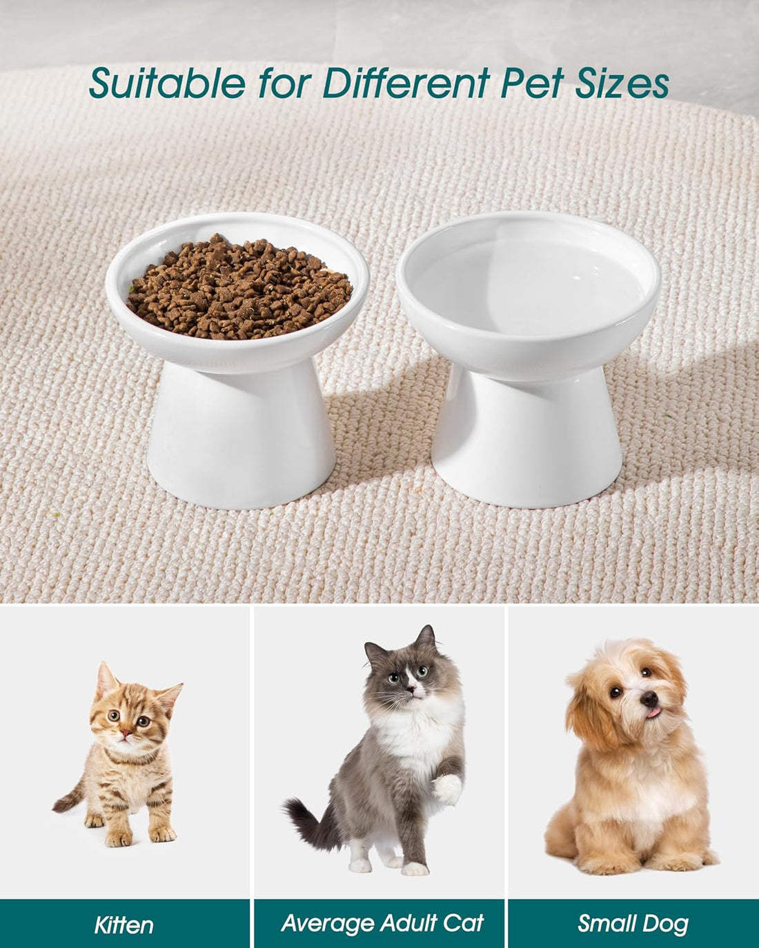 vancasso Extra Wide Elevated Cat Bowls 2-Pack