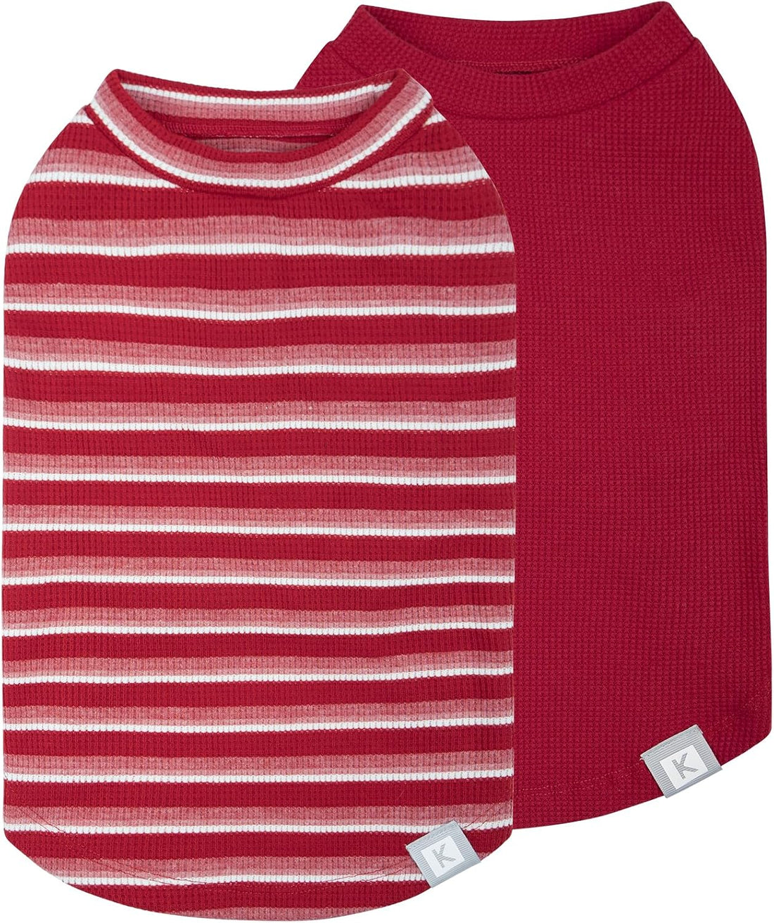 KYEESE 2Pack Waffle Dog Shirt for Small Medium Dogs Striped Dog