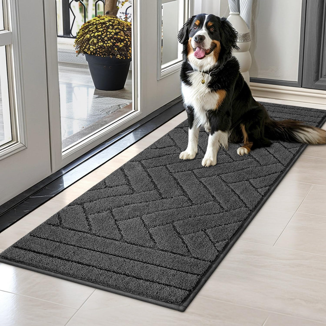 Tindbea Dog Mat for Mud Paws,Absorbs Moisture Dirt Non-Slip Washable