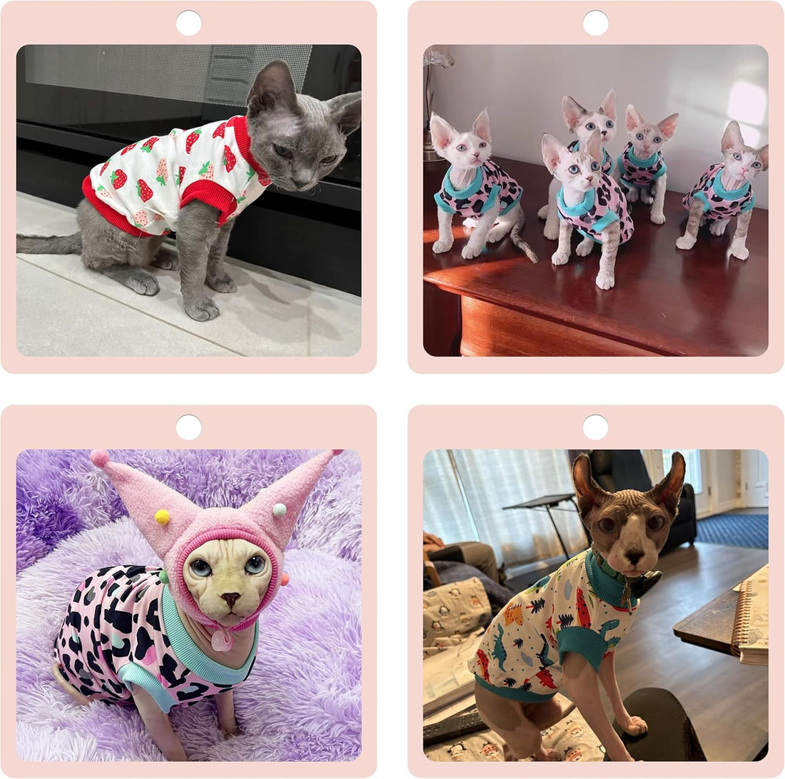 PUMYPOREITY Sphynx Cat Clothes - Soft & Stretchy Sweater Shirt, Pink