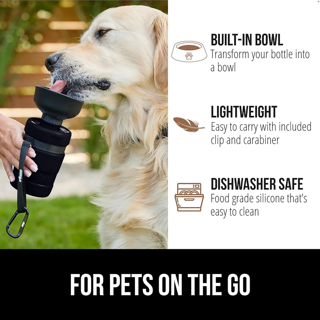 GORILLA GRIP Portable Dog Water Bottle, Food Grade Silicone