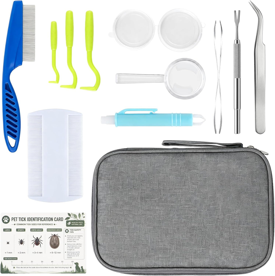 12-in-1 Tick Remover Kit for Dogs, Cats & Humans