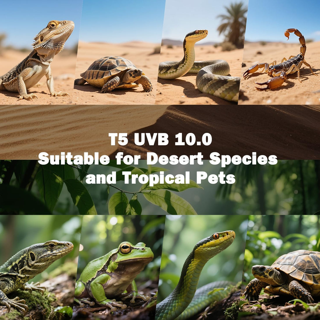 T5 10.0 UVB Reptile Light Bulb, 24W 22" 2-Pack for Bearded Dragon