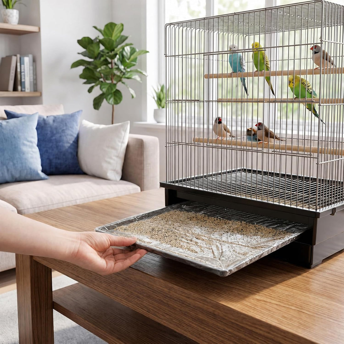 100 Pcs Large Disposable Bird Cage Liners Bulk 34'' x 22''