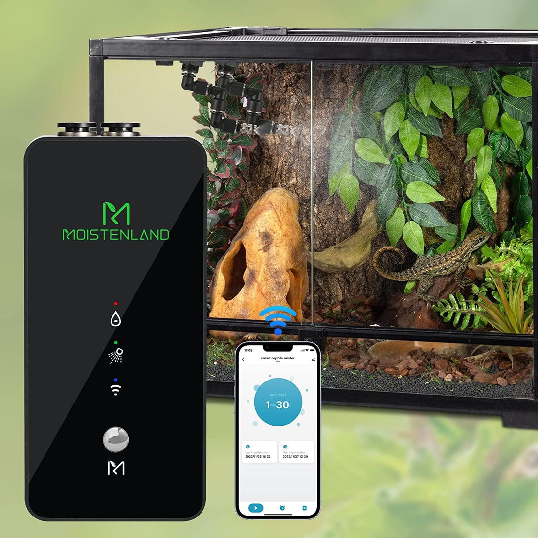 Moistenland Reptile Mister, Automatic Misting System for Reptile Tank