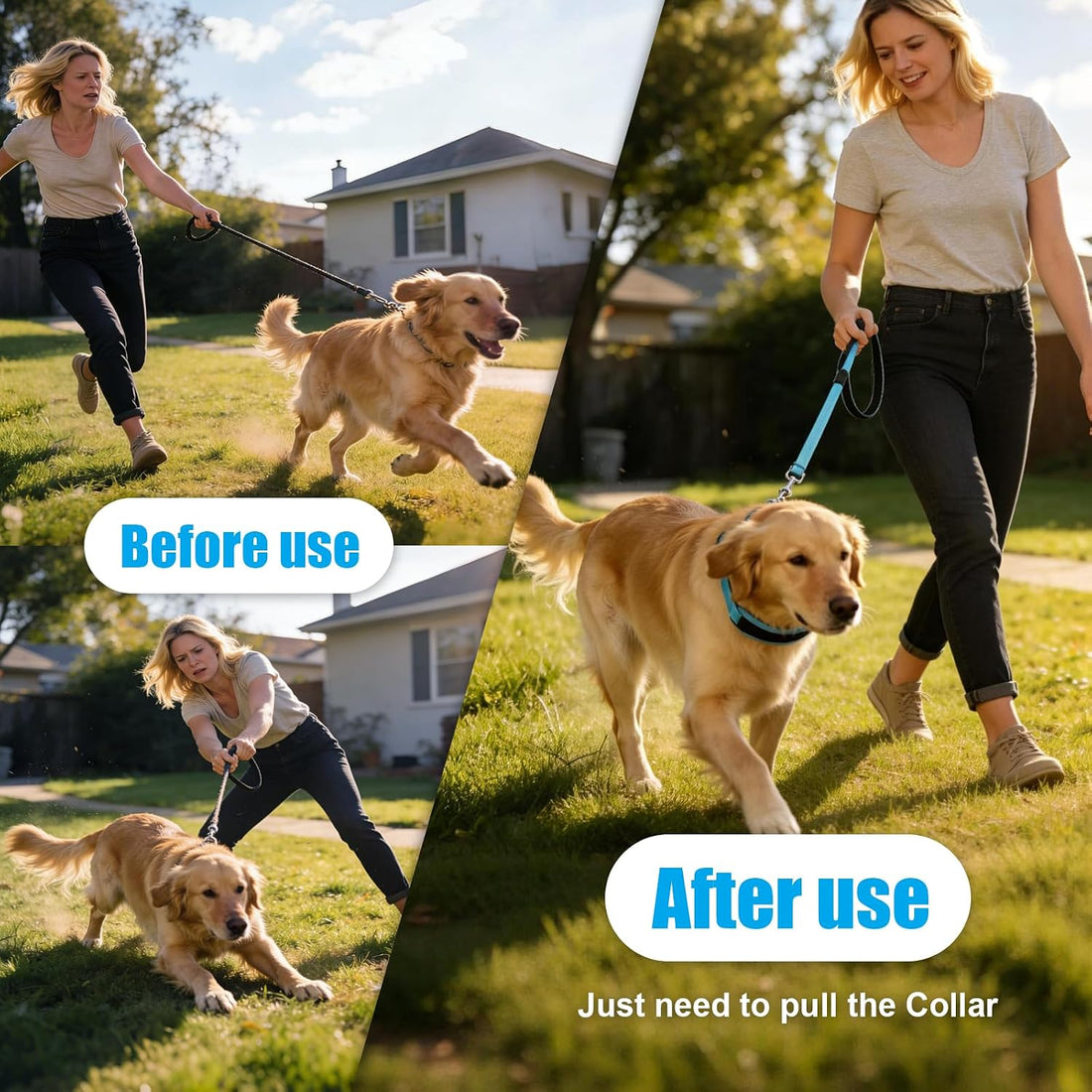 Lightweight Prong Collar for Dogs, Reflective No Pull Dog Collar
