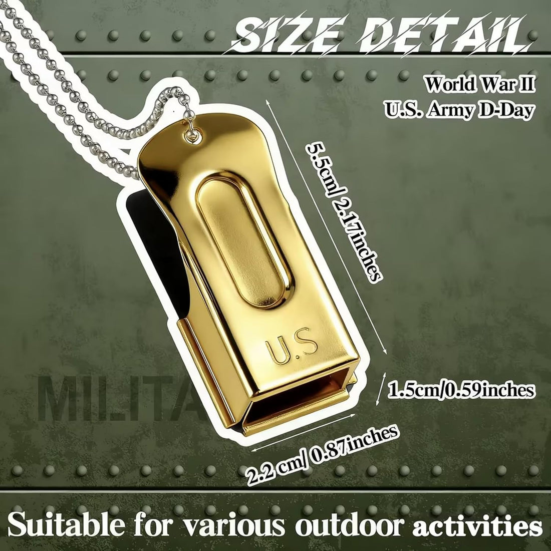 Jenaai 3 Pieces Brass Dog Training Clicker with Chain for Dogs Cats