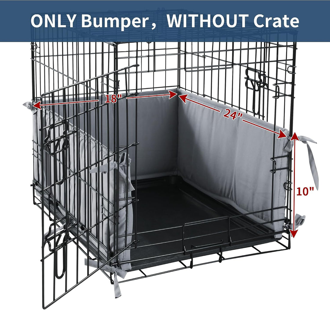 Hombys Dog Crate Bumper with Ties - Soft Crate Accessory -Kennel Cover